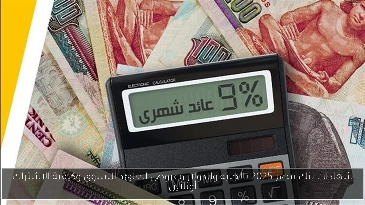 شهادات بنك مصر 2025 بالجنيه والدولار وعروض العائد السنوي وكيفية الاشتراك أونلاين