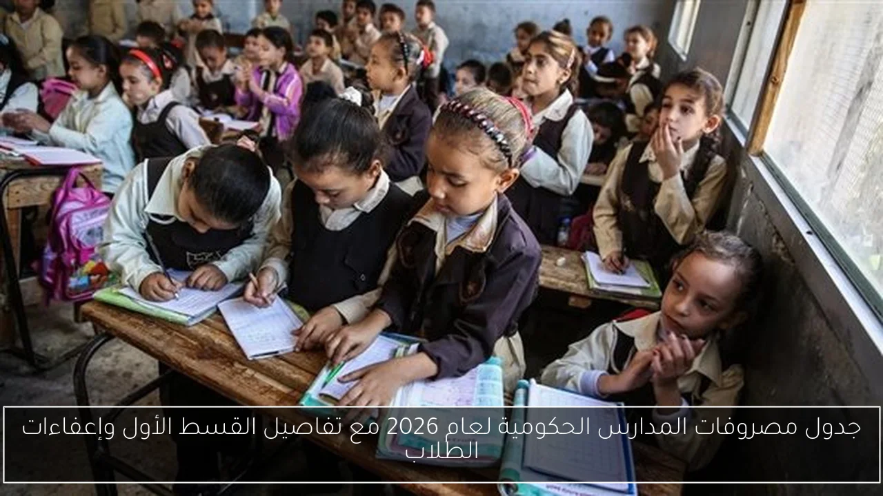 جدول مصروفات المدارس الحكومية لعام 2026 مع تفاصيل القسط الأول وإعفاءات الطلاب