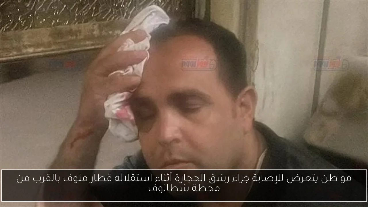 مواطن يتعرض للإصابة جراء رشق الحجارة أثناء استقلاله قطار منوف بالقرب من محطة شطانوف