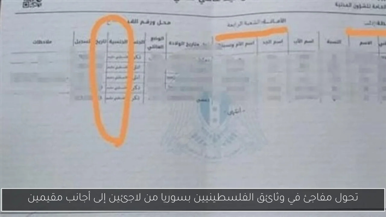 تحول مفاجئ في وثائق الفلسطينيين بسوريا من لاجئين إلى أجانب مقيمين