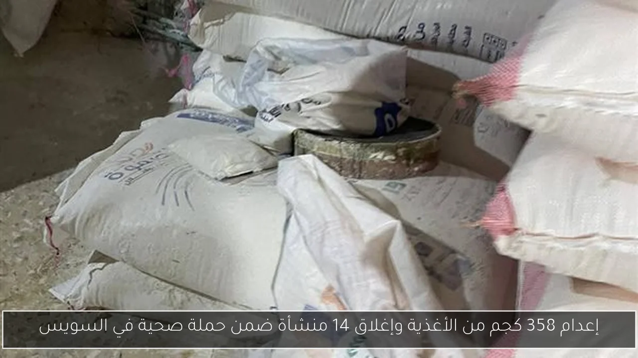 إعدام 358 كجم من الأغذية وإغلاق 14 منشأة ضمن حملة صحية في السويس
