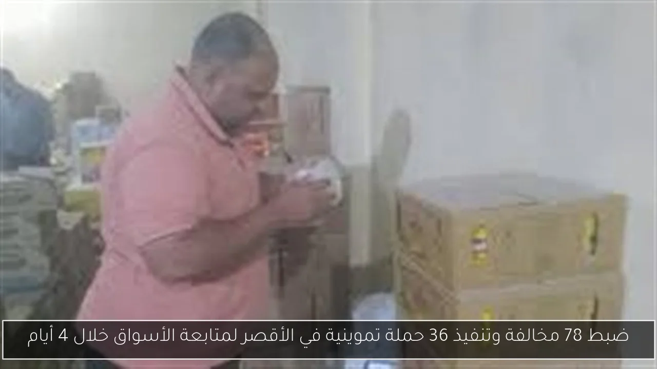 ضبط 78 مخالفة وتنفيذ 36 حملة تموينية في الأقصر لمتابعة الأسواق خلال 4 أيام