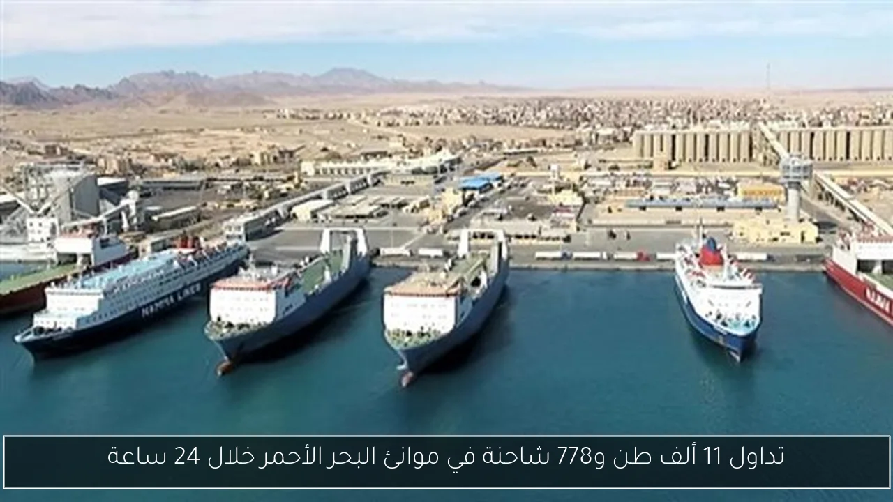 تداول 11 ألف طن و778 شاحنة في موانئ البحر الأحمر خلال 24 ساعة