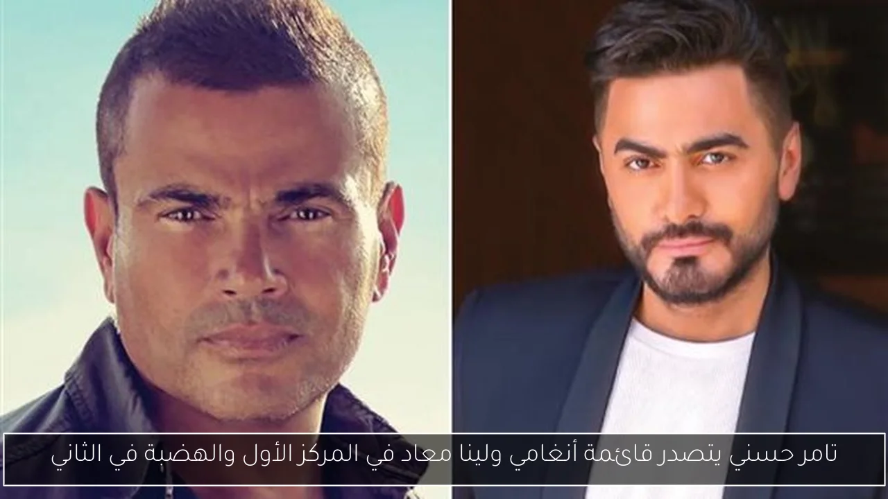 تامر حسني يتصدر قائمة أنغامي ولينا معاد في المركز الأول والهضبة في الثاني