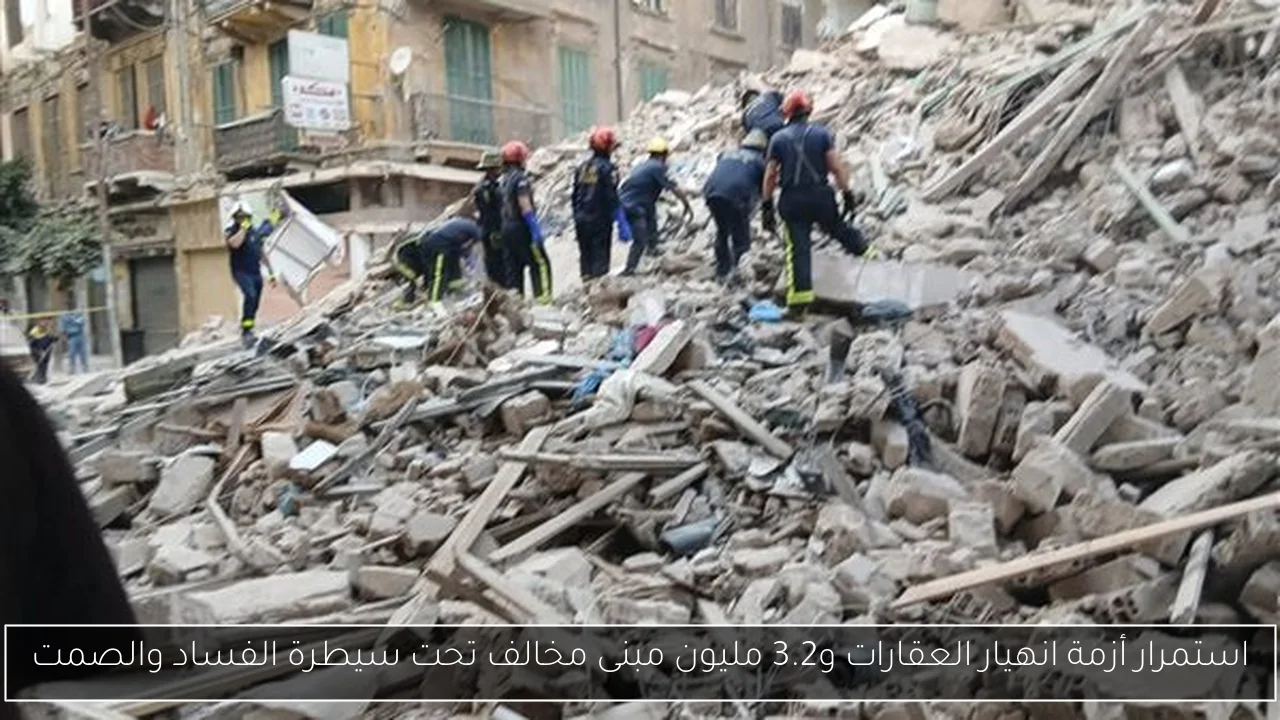 استمرار أزمة انهيار العقارات و3.2 مليون مبنى مخالف تحت سيطرة الفساد والصمت