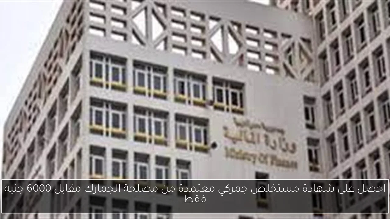 احصل على شهادة مستخلص جمركي معتمدة من مصلحة الجمارك مقابل 6000 جنيه فقط