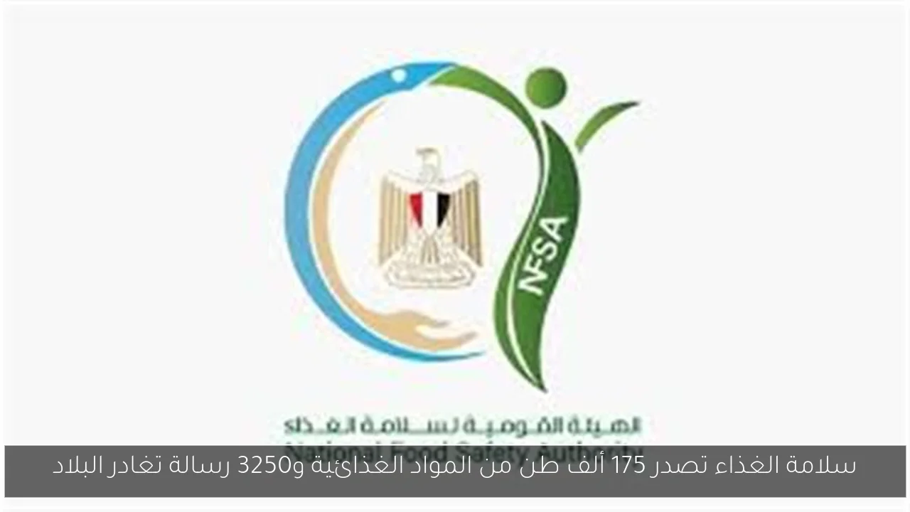 سلامة الغذاء تصدر 175 ألف طن من المواد الغذائية و3250 رسالة تغادر البلاد