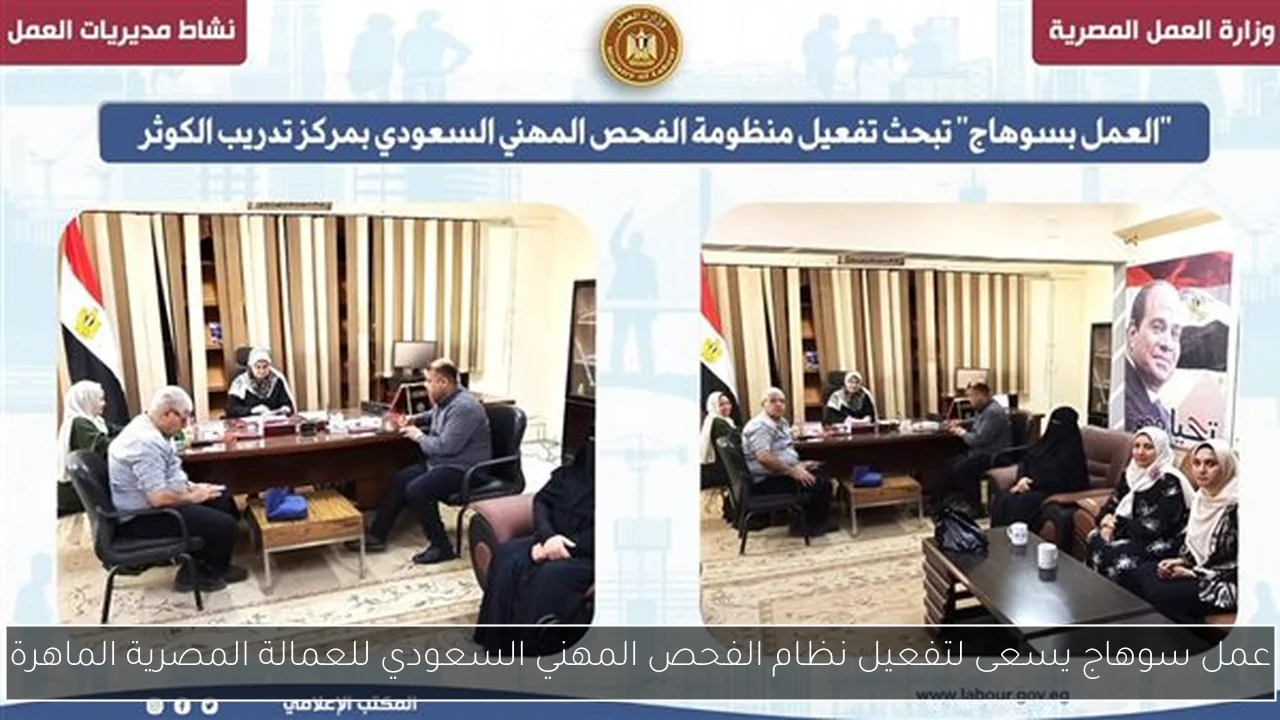 عمل سوهاج يسعى لتفعيل نظام الفحص المهني السعودي للعمالة المصرية الماهرة