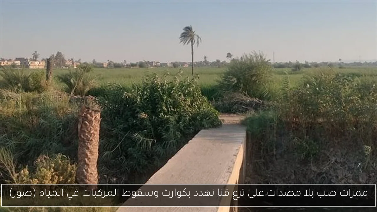 ممرات صب بلا مصدات على ترع قنا تهدد بكوارث وسقوط المركبات في المياه (صور)