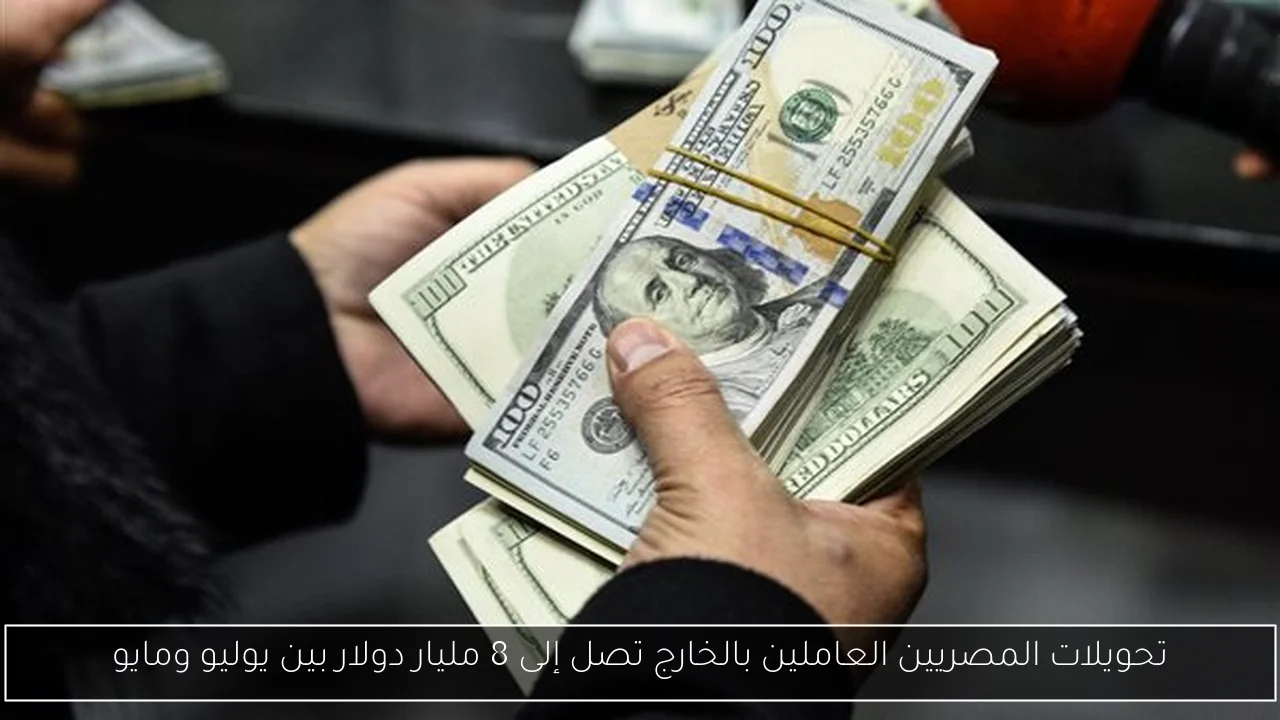 تحويلات المصريين العاملين بالخارج تصل إلى 8 مليار دولار بين يوليو ومايو