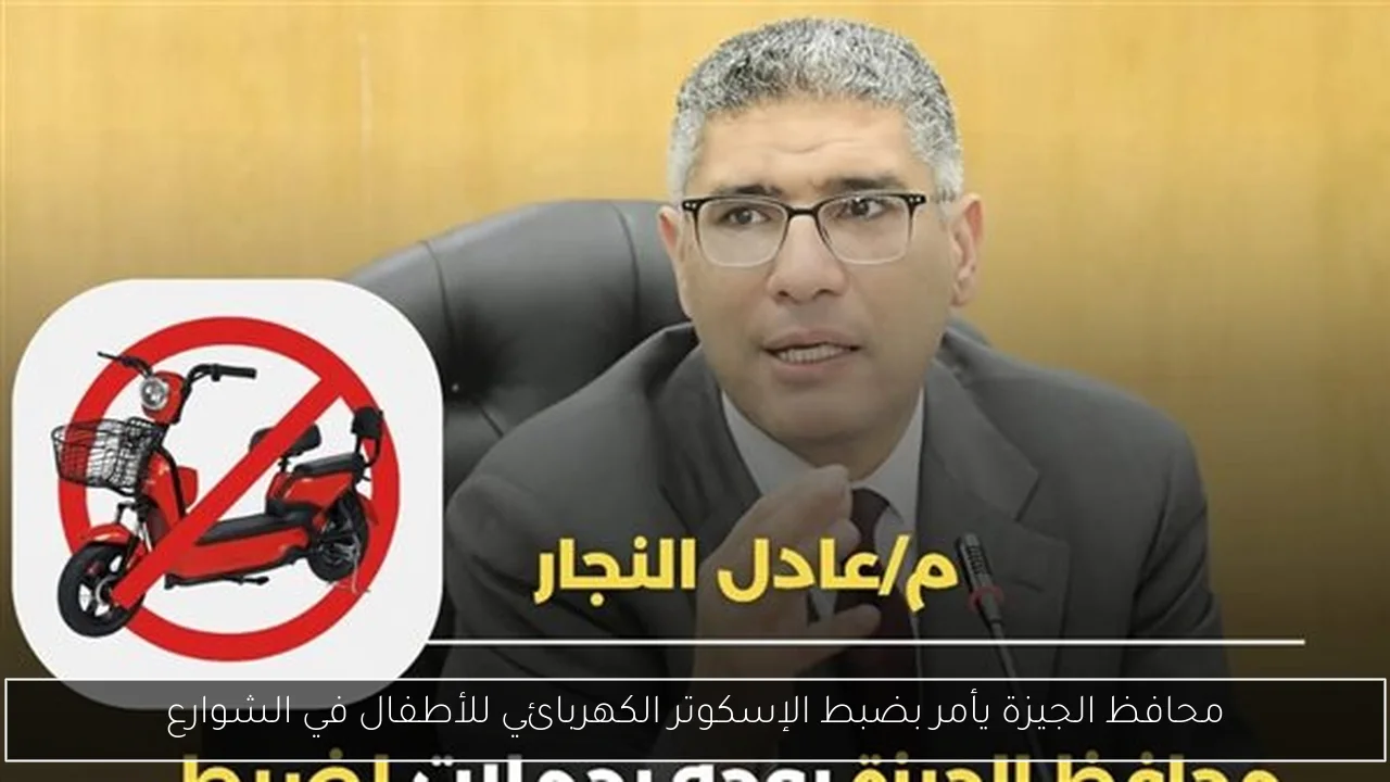 محافظ الجيزة يأمر بضبط الإسكوتر الكهربائي للأطفال في الشوارع