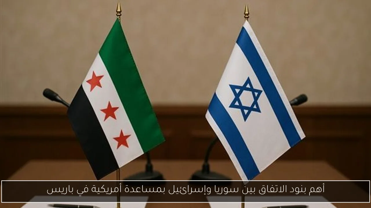 أهم بنود الاتفاق بين سوريا وإسرائيل بمساعدة أمريكية في باريس