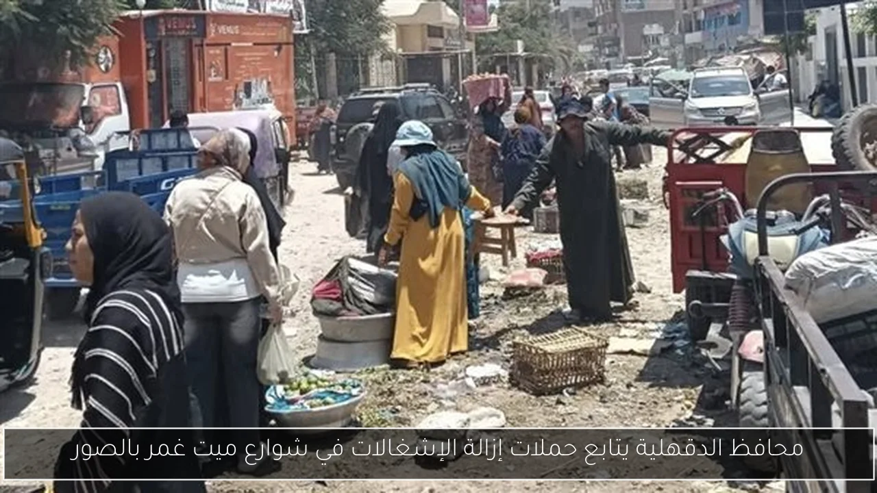 محافظ الدقهلية يتابع حملات إزالة الإشغالات في شوارع ميت غمر بالصور