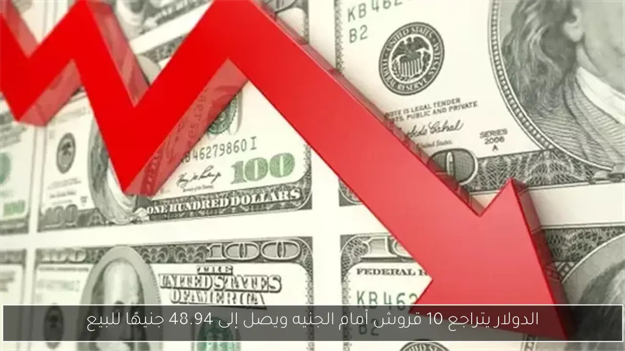 الدولار يتراجع 10 قروش أمام الجنيه ويصل إلى 48.94 جنيهًا للبيع
