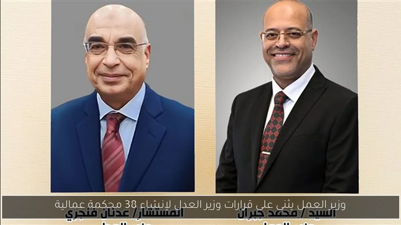 وزير العمل يثني على قرارات وزير العدل لإنشاء 38 محكمة عمالية