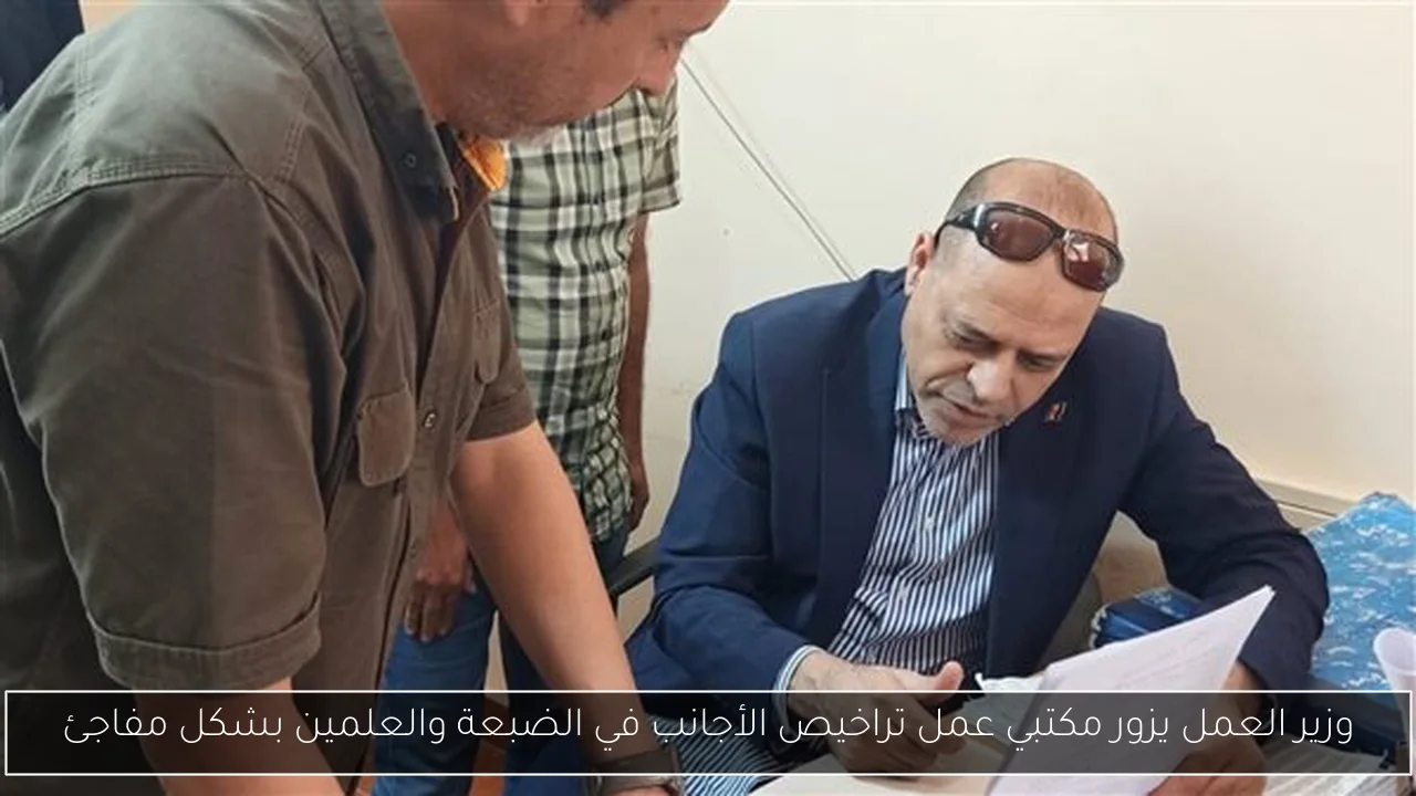 وزير العمل يزور مكتبي عمل تراخيص الأجانب في الضبعة والعلمين بشكل مفاجئ