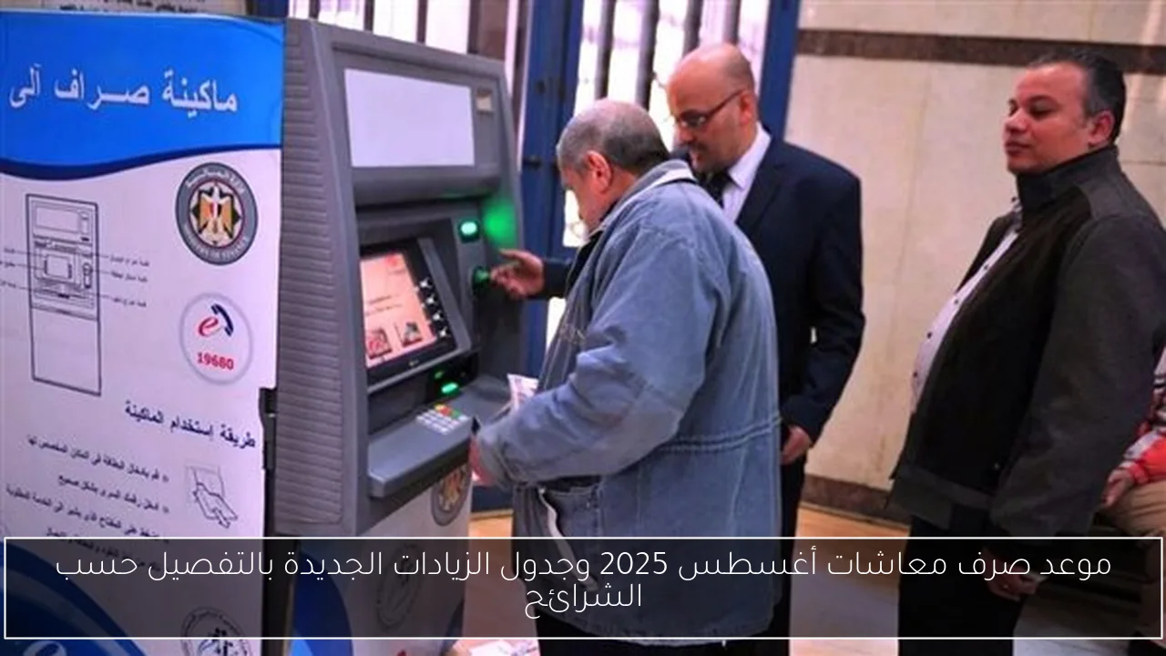 موعد صرف معاشات أغسطس 2025 وجدول الزيادات الجديدة بالتفصيل حسب الشرائح