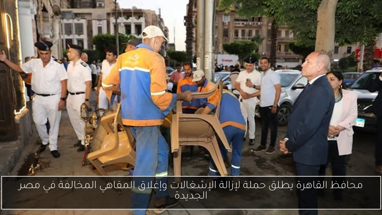 محافظ القاهرة يطلق حملة لإزالة الإشغالات وإغلاق المقاهي المخالفة في مصر الجديدة