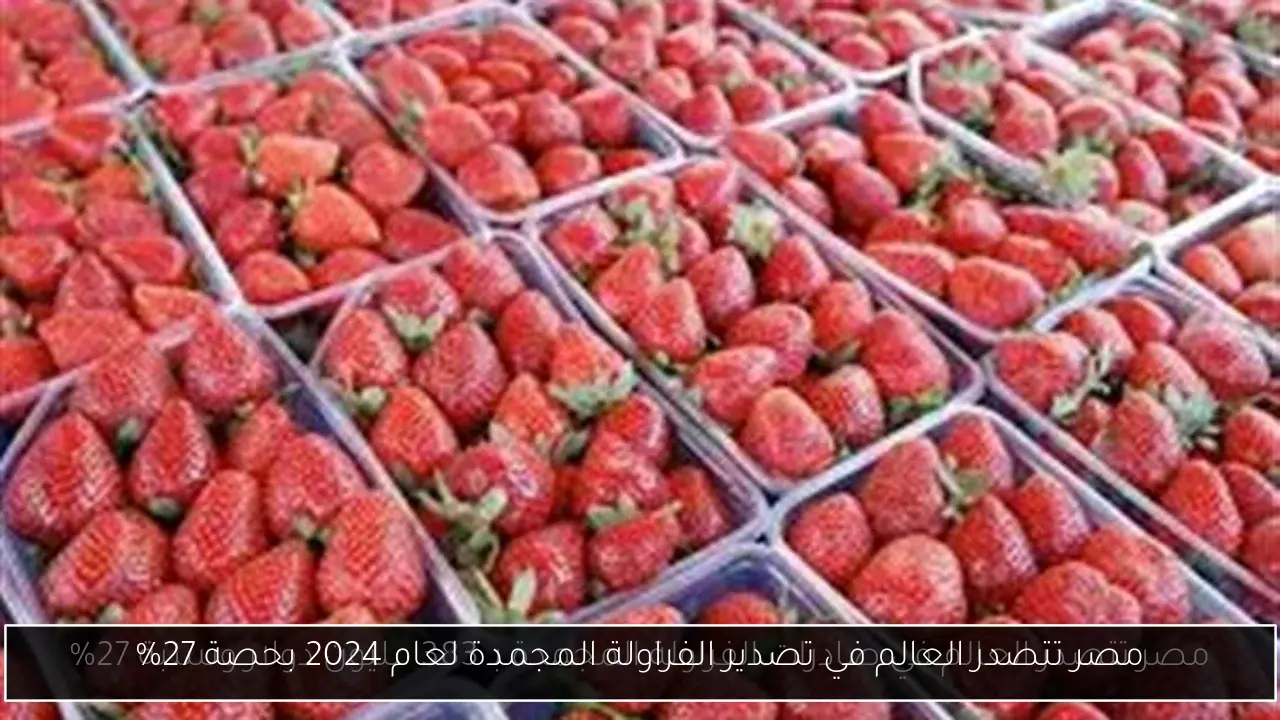 مصر تتصدر العالم في تصدير الفراولة المجمدة لعام 2024 بحصة 27%