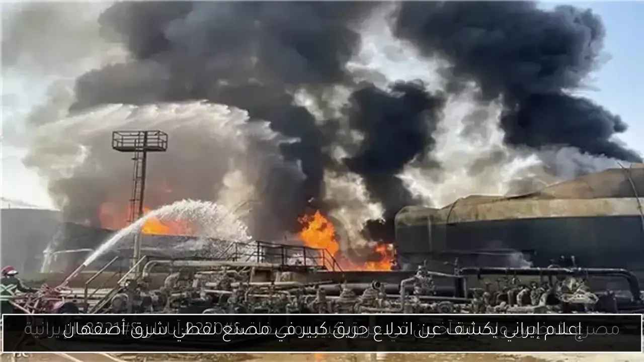إعلام إيراني يكشف عن اندلاع حريق كبير في مصنع نفطي شرق أصفهان
