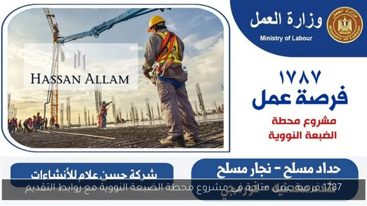 1787 فرصة عمل متاحة في مشروع محطة الضبعة النووية مع روابط التقديم