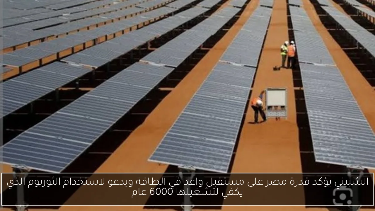 الشبيني يؤكد قدرة مصر على مستقبل واعد في الطاقة ويدعو لاستخدام الثوريوم الذي يكفي لتشغيلها 6000 عام