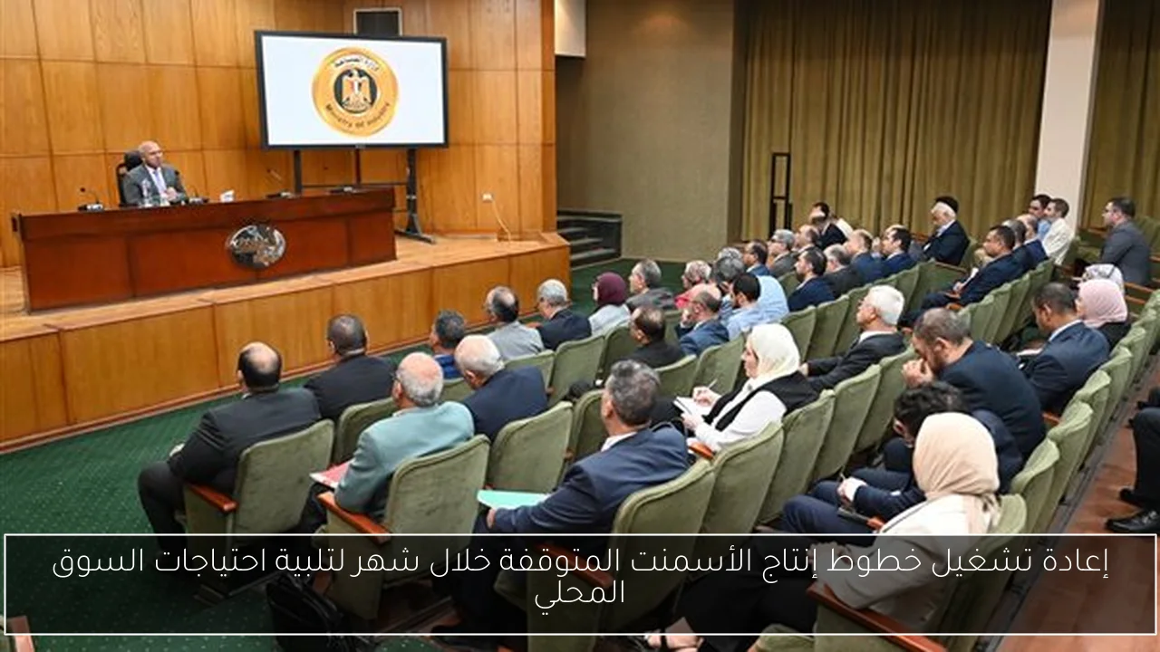 إعادة تشغيل خطوط إنتاج الأسمنت المتوقفة خلال شهر لتلبية احتياجات السوق المحلي