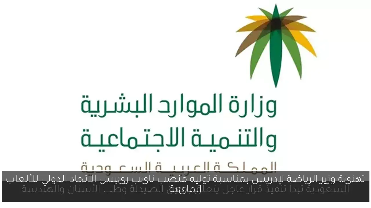 تهنئة وزير الرياضة لإدريس بمناسبة توليه منصب نائب رئيس الاتحاد الدولي للألعاب المائية