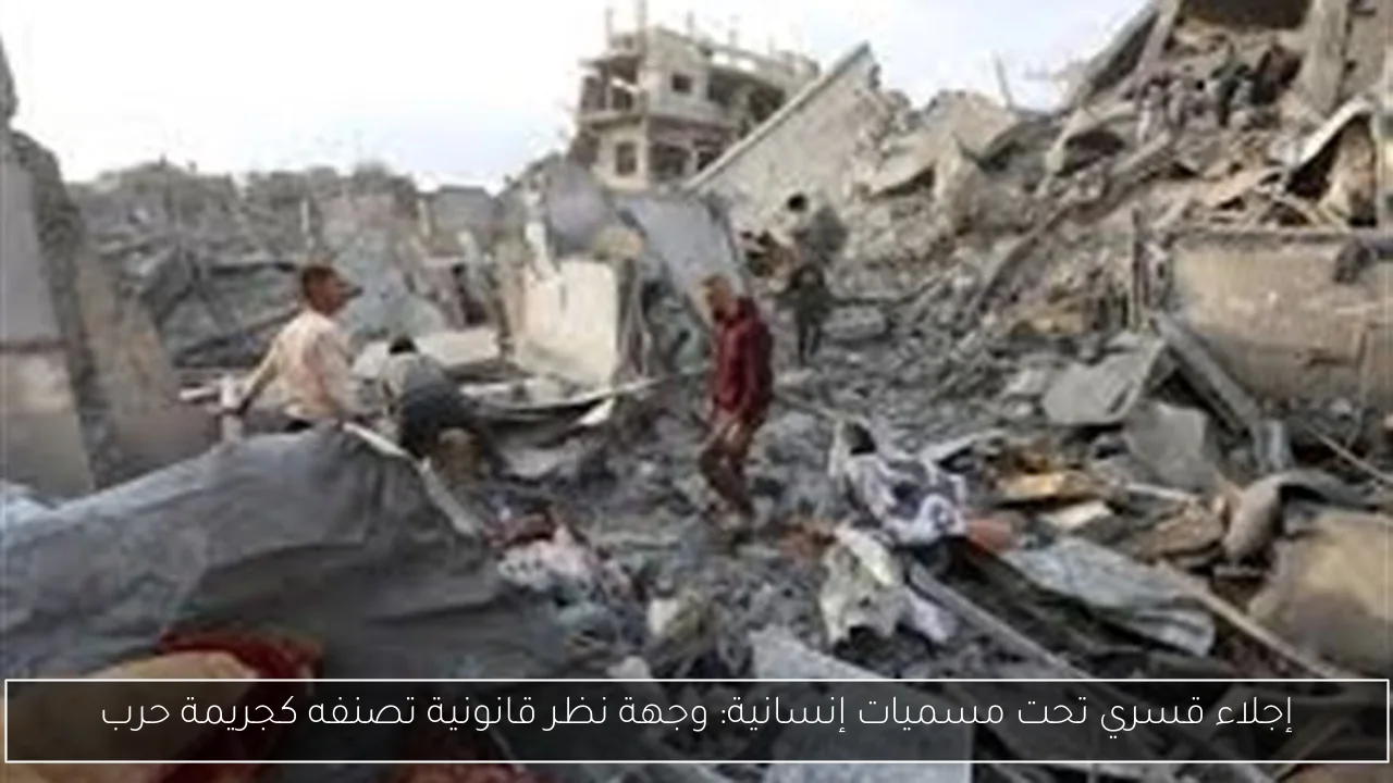 إجلاء قسري تحت مسميات إنسانية: وجهة نظر قانونية تصنفه كجريمة حرب