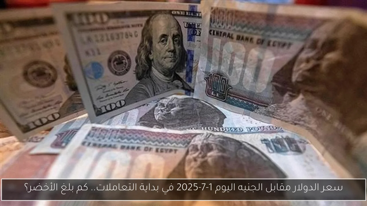 سعر الدولار مقابل الجنيه اليوم 1-7-2025 في بداية التعاملات.. كم بلغ الأخضر؟