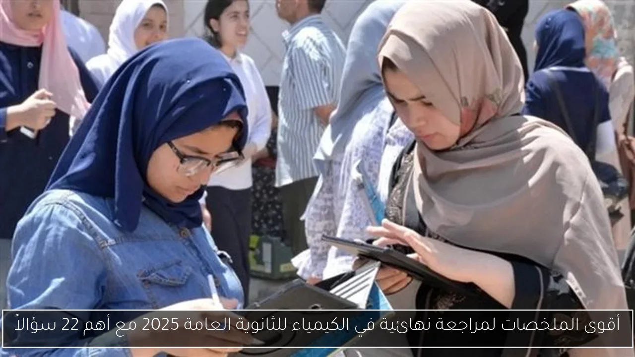 أقوى الملخصات لمراجعة نهائية في الكيمياء للثانوية العامة 2025 مع أهم 22 سؤالاً