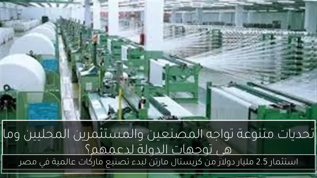 استثمار 2.5 مليار دولار من كريستال مارتن لبدء تصنيع ماركات عالمية في مصر