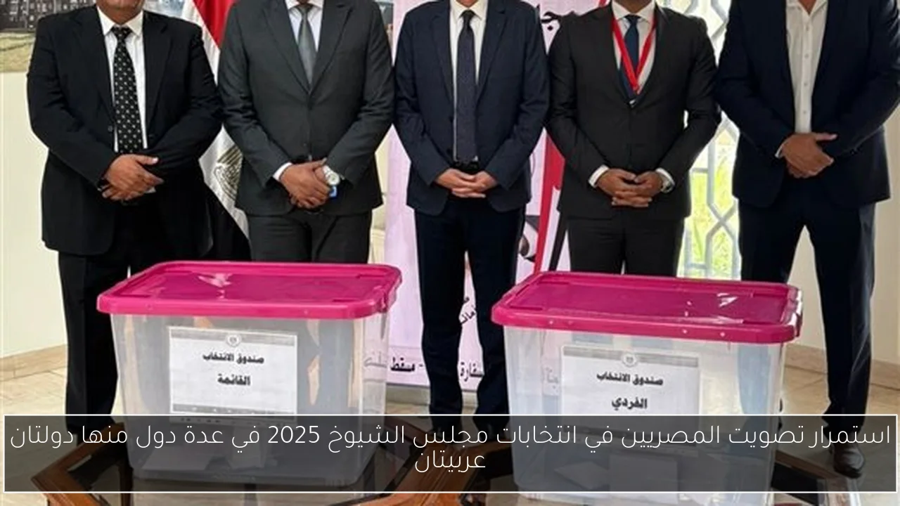 استمرار تصويت المصريين في انتخابات مجلس الشيوخ 2025 في عدة دول منها دولتان عربيتان