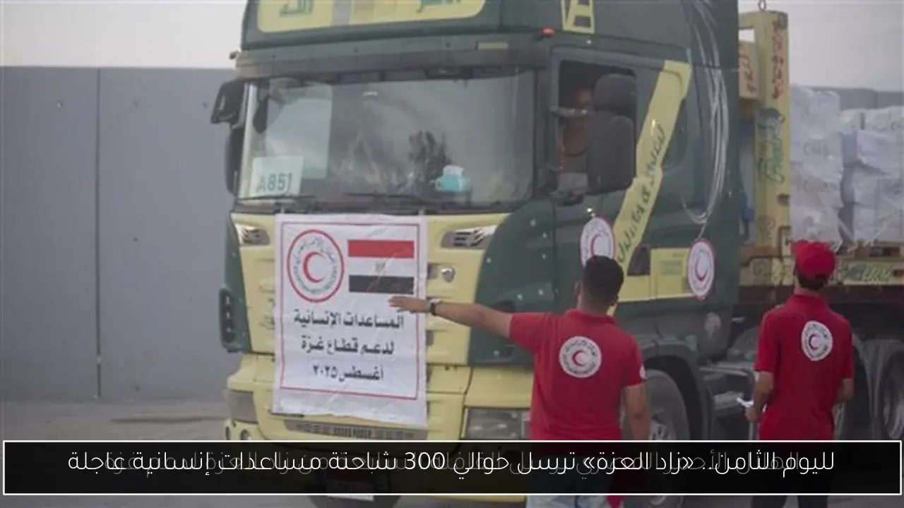 لليوم الثامن.. «زاد العزة» ترسل حوالي 300 شاحنة مساعدات إنسانية عاجلة