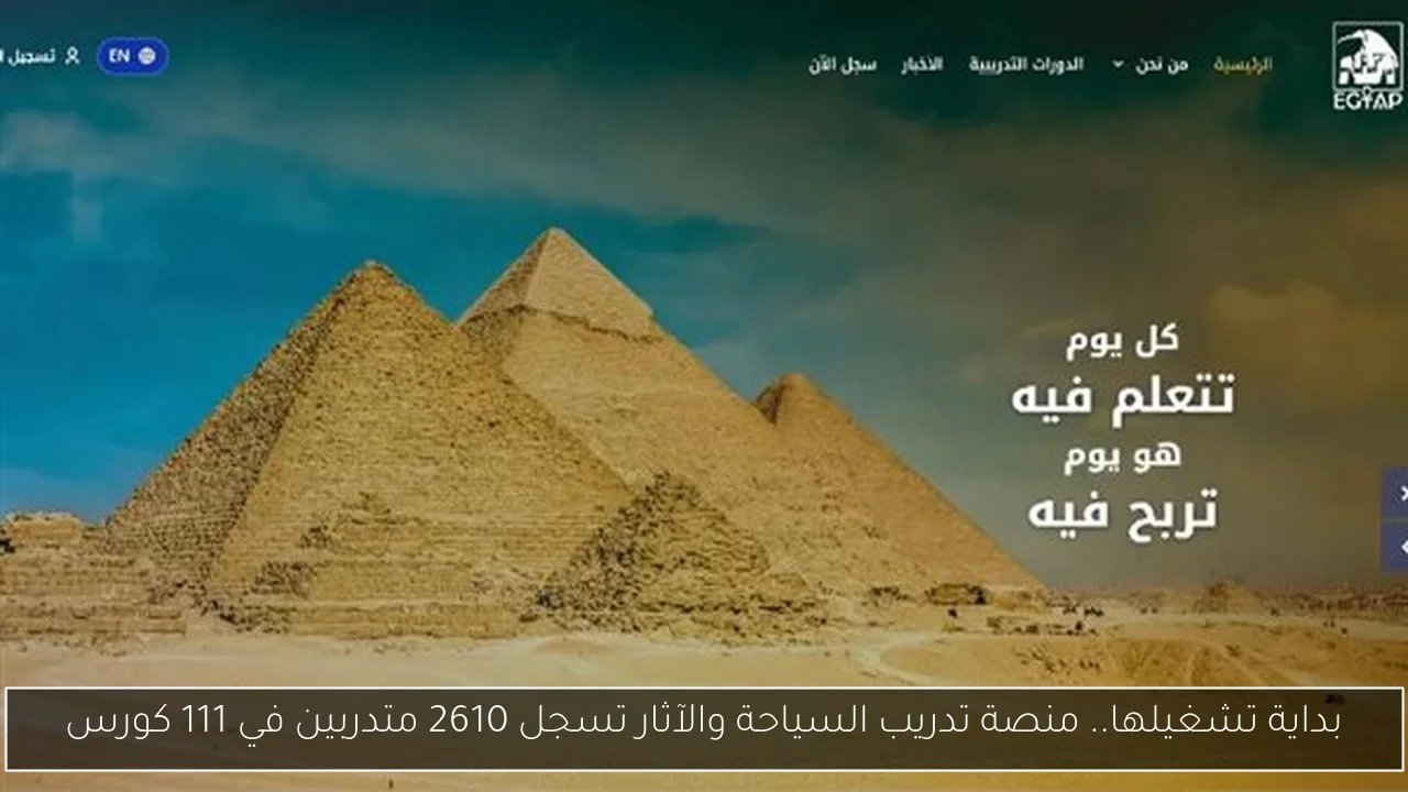 بداية تشغيلها.. منصة تدريب السياحة والآثار تسجل 2610 متدربين في 111 كورس
