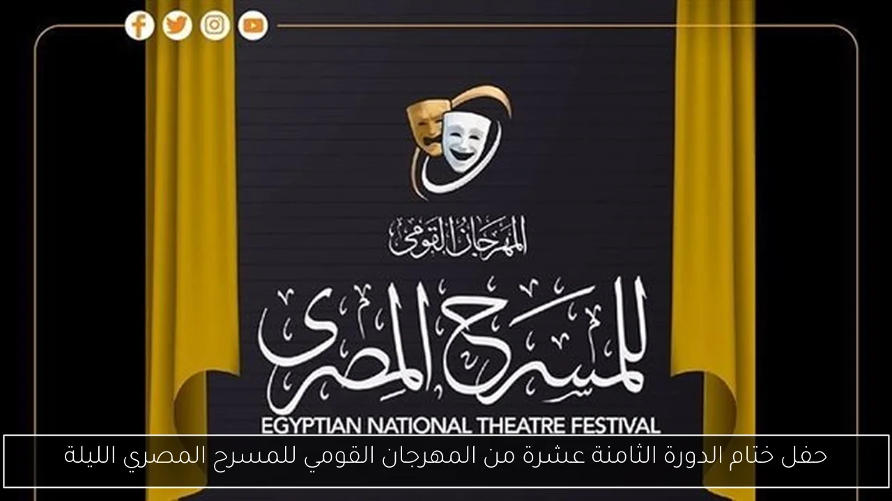 حفل ختام الدورة الثامنة عشرة من المهرجان القومي للمسرح المصري الليلة