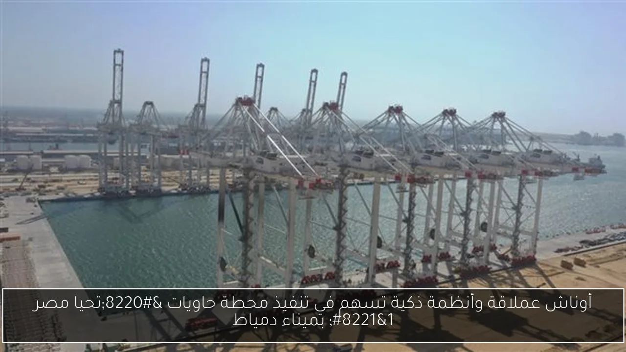 أوناش عملاقة وأنظمة ذكية تسهم في تنفيذ محطة حاويات “تحيا مصر 1” بميناء دمياط