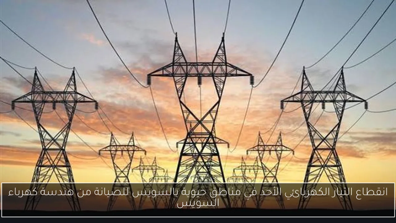 انقطاع التيار الكهربائي الأحد في مناطق حيوية بالسويس للصيانة من هندسة كهرباء السويس