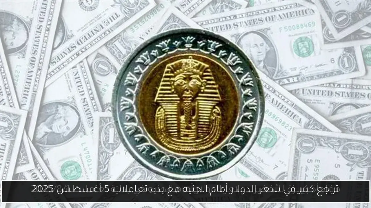 تراجع كبير في سعر الدولار أمام الجنيه مع بدء تعاملات 5 أغسطس 2025