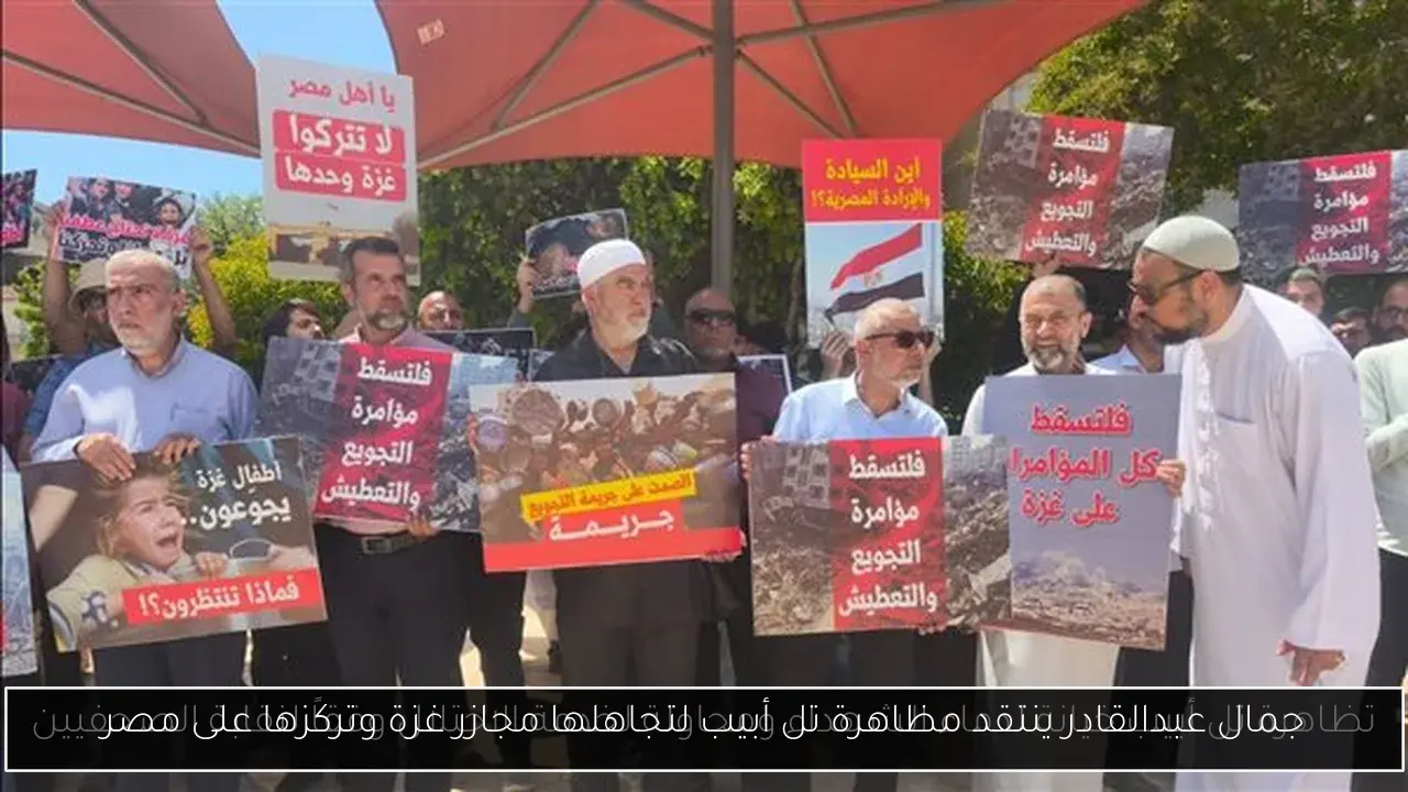 جمال عبدالقادر ينتقد مظاهرة تل أبيب لتجاهلها مجازر غزة وتركزها على مصر