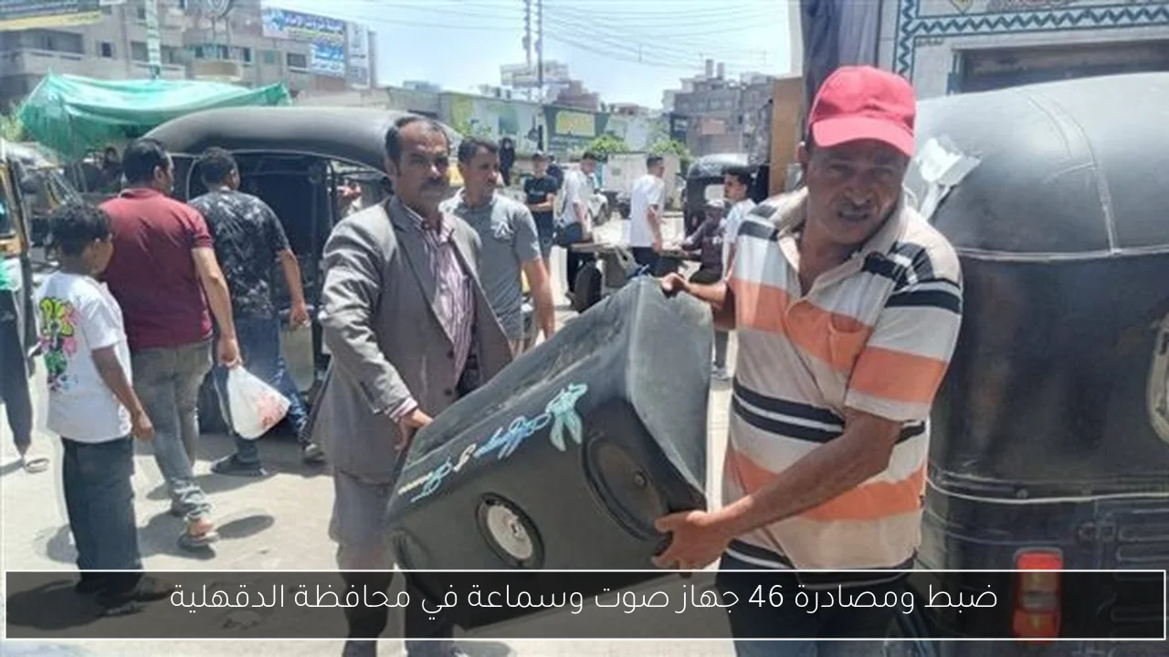 ضبط ومصادرة 46 جهاز صوت وسماعة في محافظة الدقهلية