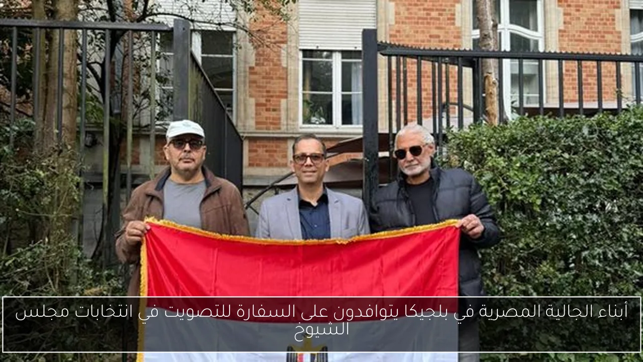 أبناء الجالية المصرية في بلجيكا يتوافدون على السفارة للتصويت في انتخابات مجلس الشيوخ