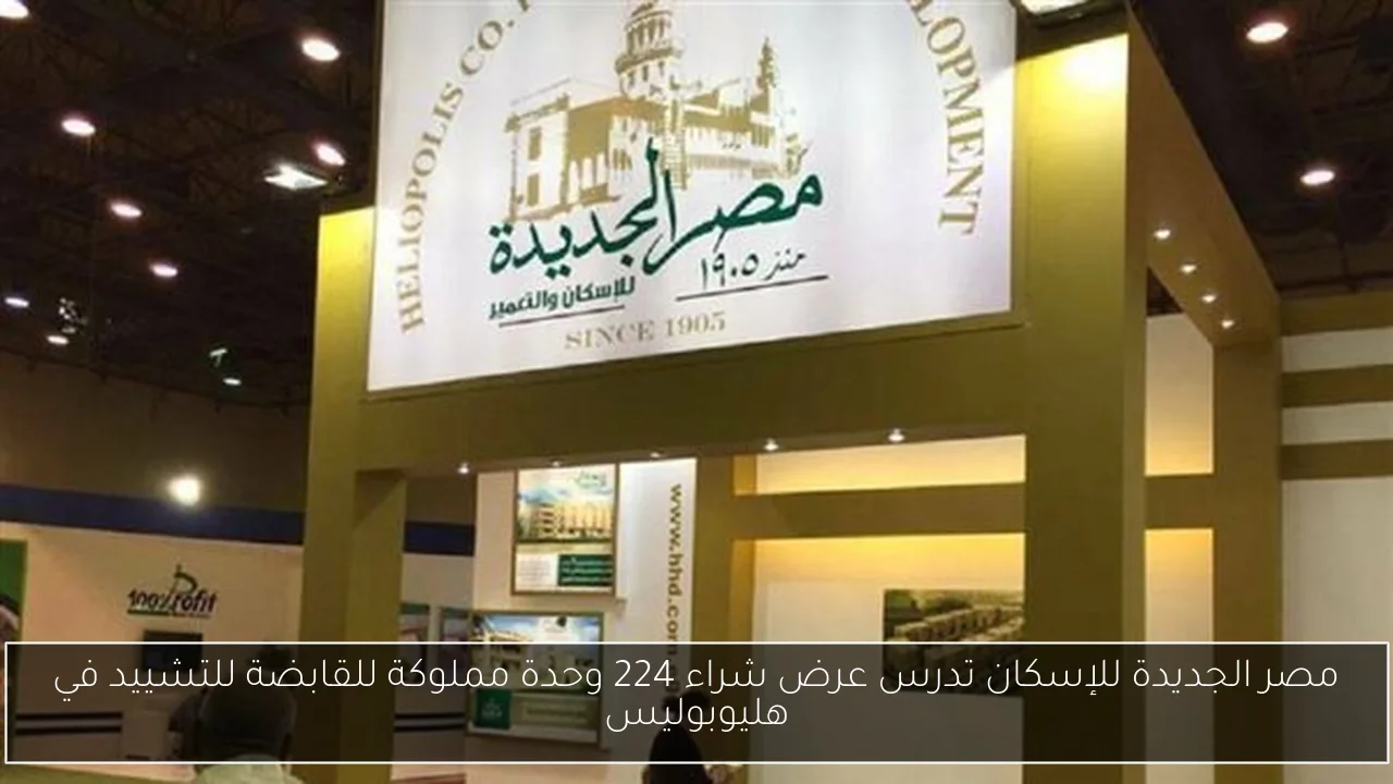 مصر الجديدة للإسكان تدرس عرض شراء 224 وحدة مملوكة للقابضة للتشييد في هليوبوليس
